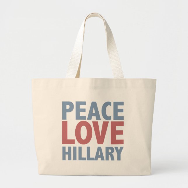 Grand Tote Bag Peace Love Hillary (Devant)