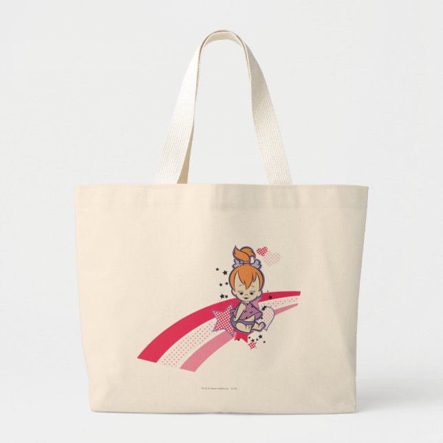 Grand Tote Bag PEBBLES™ sur arc-en-ciel rose (Devant)