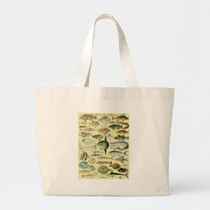 Grand Tote Bag Pêche scientifique vintage