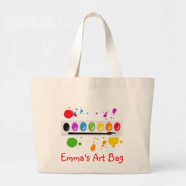 Grand Tote Bag peignez la boîte avec des éclaboussures (Devant)