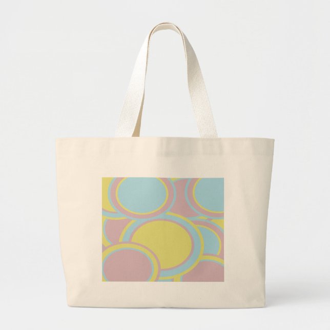 Grand Tote Bag Peinture Abstraite Pastel moderne (Devant)