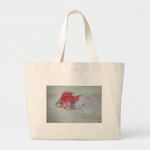 Grand Tote Bag Peinture acrylique de Ryukin Goldfish