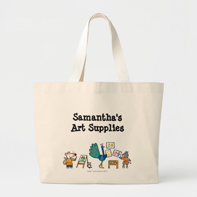 Grand Tote Bag Peinture avec Maisy ! (Devant)