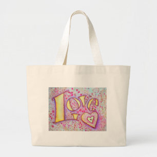 Grand Tote Bag Peinture d'amour