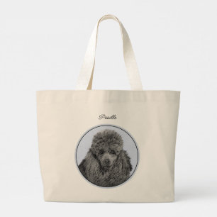 Grand Tote Bag Peinture de caniche Miniature jouet animal de comp