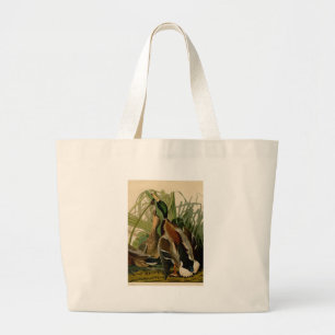 Grand Tote Bag Peinture d'oiseaux de Mallard Duck Audubon