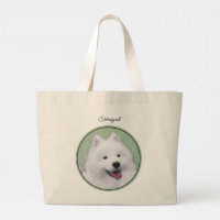 Peinture Samoyed Blanc mignonne Original Animal Ch