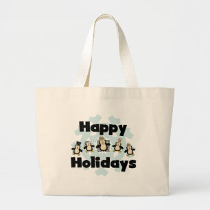 Grand Tote Bag Penguin Happy Holidays Tshirts et cadeaux