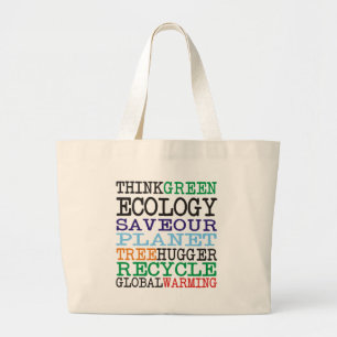 Grand Tote Bag Pensez les produits verts et les conceptions