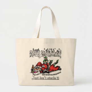 Grand Tote Bag Père Noël sur une cintreuse