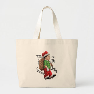 Grand Tote Bag Père Noël : un petit aide en action