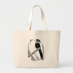 Grand Tote Bag Perroquet Art Animal Minimaliste Abstrait