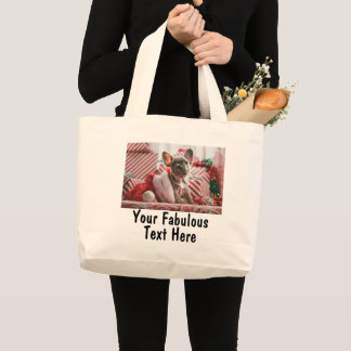 Grand Tote Bag Personalized Photo and Text Cotton