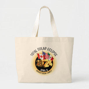 Grand Tote Bag Personnalisé 2024 TOTAL SOLAR ECLIPSE drapeaux Fam