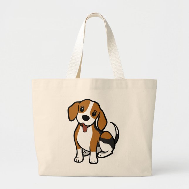 Grand Tote Bag Petit Beagle Lover Cadeau Chien Chien Chien Chien (Devant)