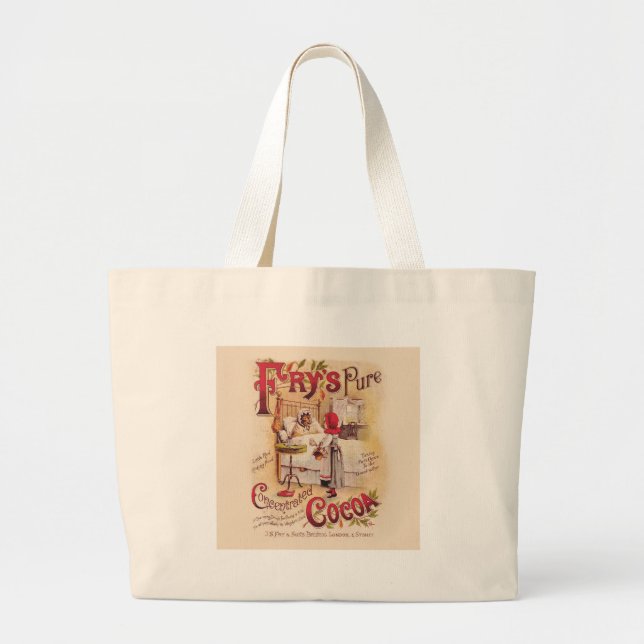 Grand Tote Bag Petit cacao à chapeau rouge (Devant)