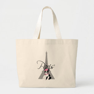 Grand Tote Bag Petit chien à Paris de le