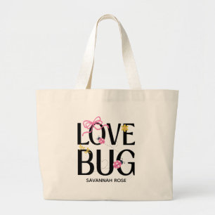 Grand Tote Bag Petite Coccinelle Fille Rose Baby Shower