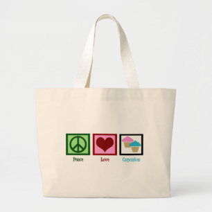 Grand Tote Bag Petits gâteaux d'amour de paix