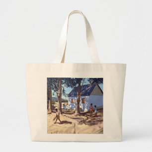 Grand Tote Bag Peu de Karoo blanc Afrique du Sud de maison