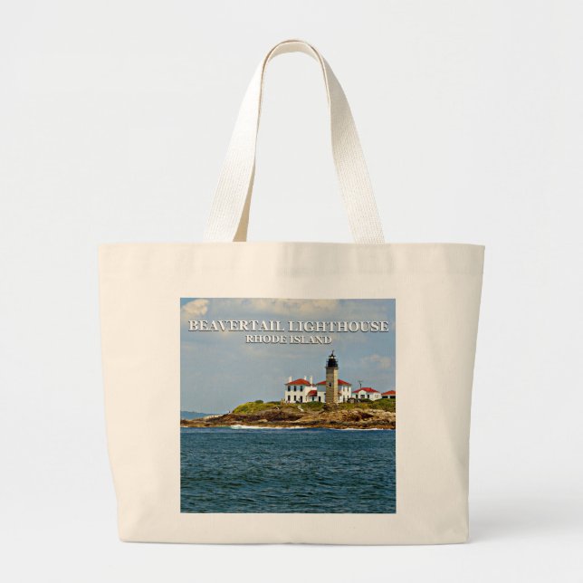 Grand Tote Bag Phare de Beavertail, Rhode Island (Devant)