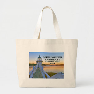 Grand Tote Bag Phare de point de doublement, île d'Arrowsic,