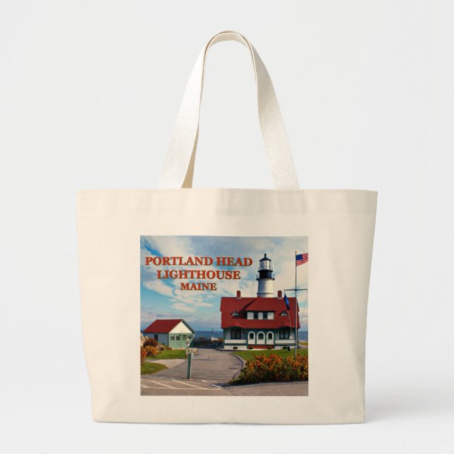 Grand Tote Bag Phare principal de Portland, Maine (Devant)