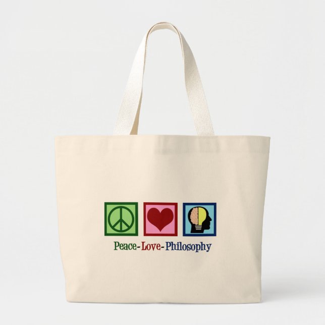 Grand Tote Bag Philosophie de l'amour de la paix (Devant)