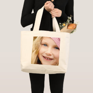 GRAND TOTE BAG PHOTO DE L'ENFANT TOTES PERSONNALISÉES FOURRE-TOUT