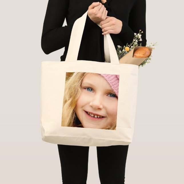 GRAND TOTE BAG PHOTO DE L'ENFANT TOTES PERSONNALISÉES FOURRE-TOUT (Devant (produit))