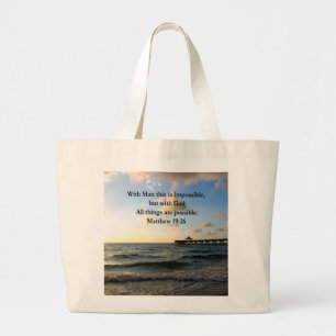 GRAND TOTE BAG PHOTO PITTORESQUE MATTHEW 19:26 DESIGN OCÉAN