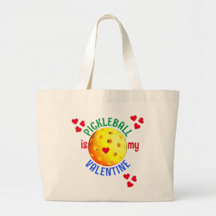 Grand Tote Bag PICKLEBALL Est Ma Saint-Valentin