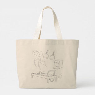Grand Tote Bag Pilates avec illustrations de Cadillac et Reformer