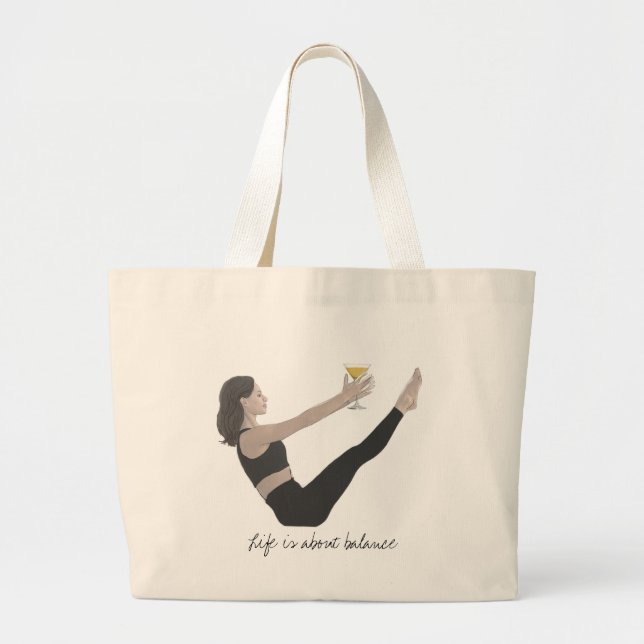Grand Tote Bag Pilates Teaser Fourre-tout avec cocktail (Devant)