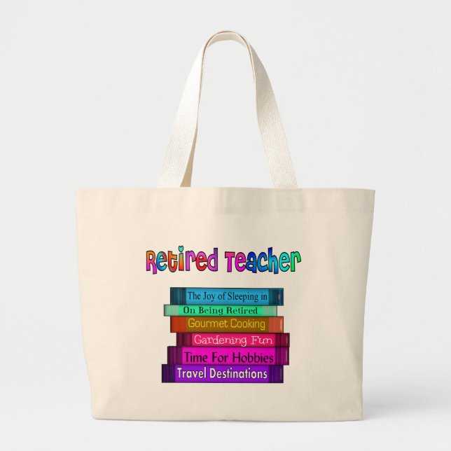 Grand Tote Bag Pile retirée de cadeaux de professeur de (Devant)