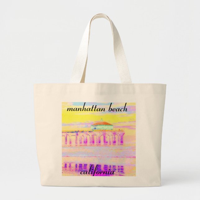 Grand Tote Bag Pilier la Californie de Manhattan Beach aux (Devant)