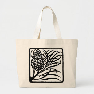 Grand Tote Bag Pine Cône Art nouveau