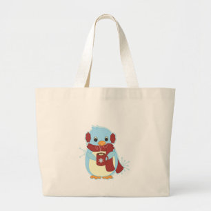 Grand Tote Bag Pingouin avec du cacao