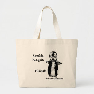 Grand Tote Bag Pingouin de zombi : Ffiiissh !