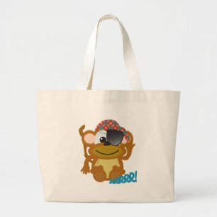 Grand Tote Bag Pirate de singe de Cute Goofkins