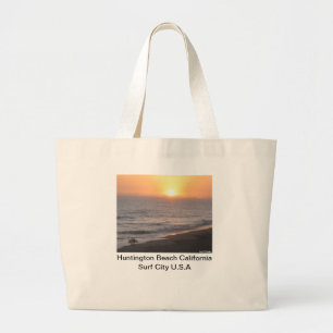 Grand Tote Bag Plage de Huntington "Surf City"