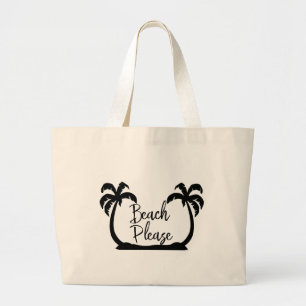 Grand Tote Bag Plage S'il vous plaît amusant Dire soleil été