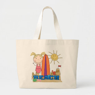 Grand Tote Bag PLAGE - T-shirts et cadeaux blonds de fille