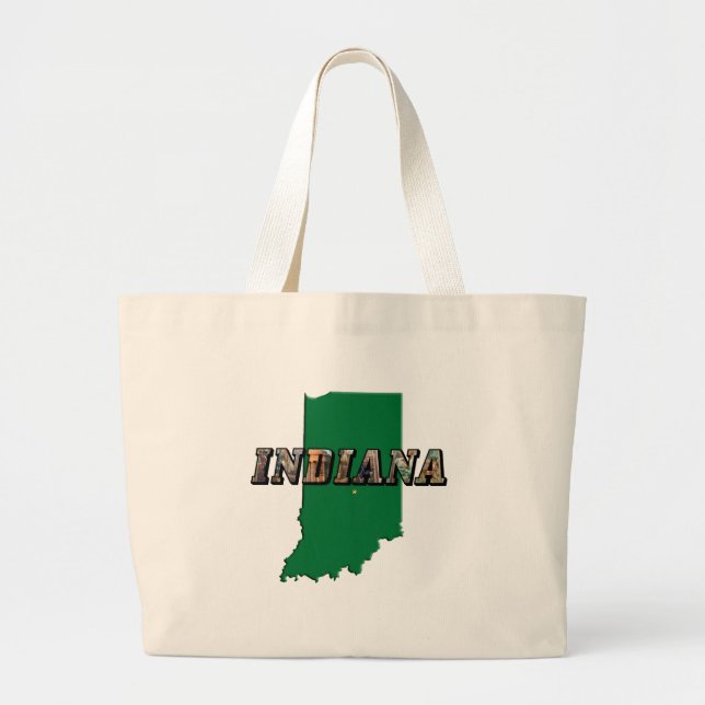 Grand Tote Bag Plan d'état et texte de l'image (Devant)