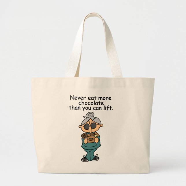 Grand Tote Bag Plus d'Humours au chocolat (Devant)