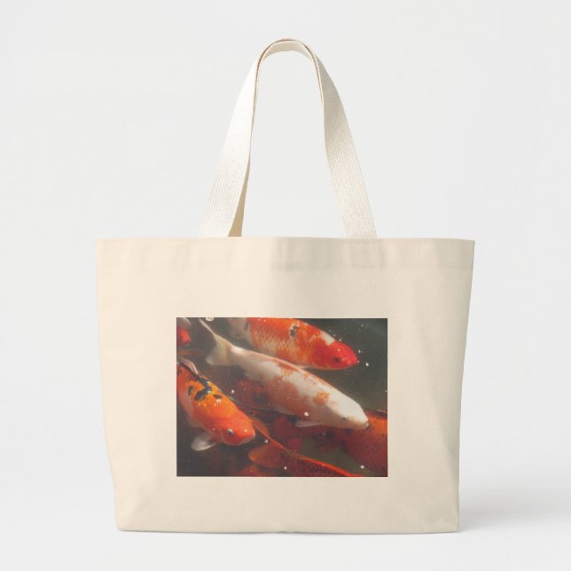 Grand Tote Bag Poissons de Koi (Devant)