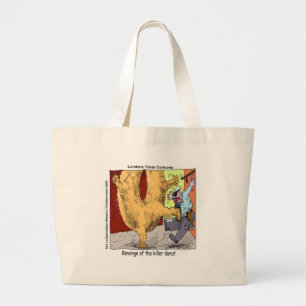 Grand Tote Bag Policier Vs Donut Dessin Animé Drôle