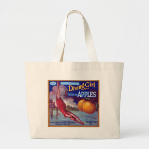 Grand Tote Bag Pommes de filles de plongée