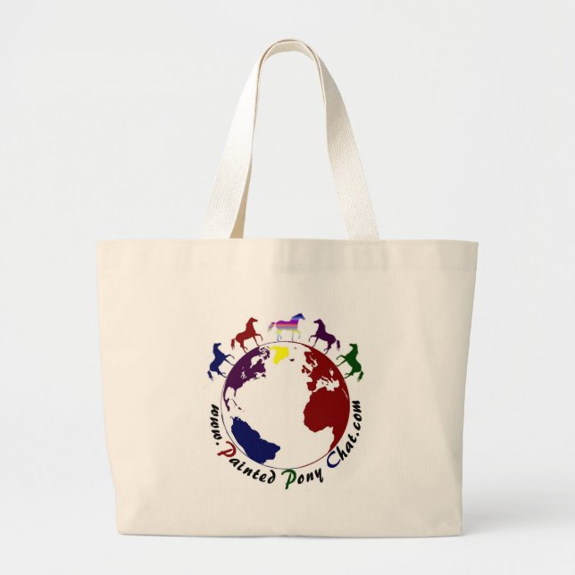 Grand Tote Bag Poney peint Fourre-tout (Devant)