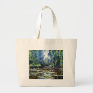 Grand Tote Bag Pont de Claude Monet au-dessus d'étang de nénuph